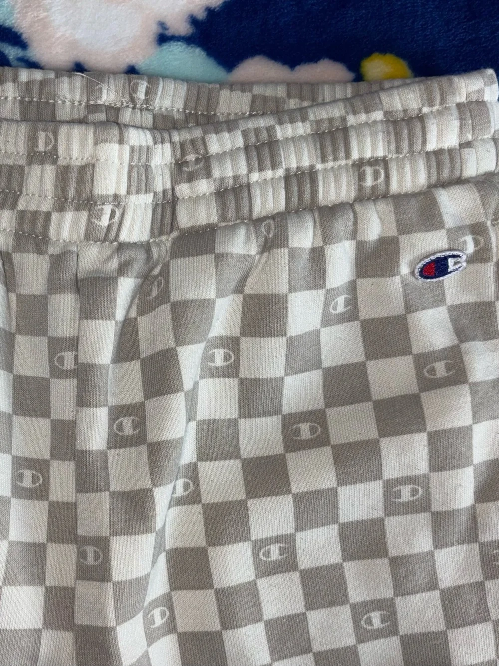 Champion Beige Checkerboard Joggers W/Subtle Logo |GRL 7/8 - (can be unisex)